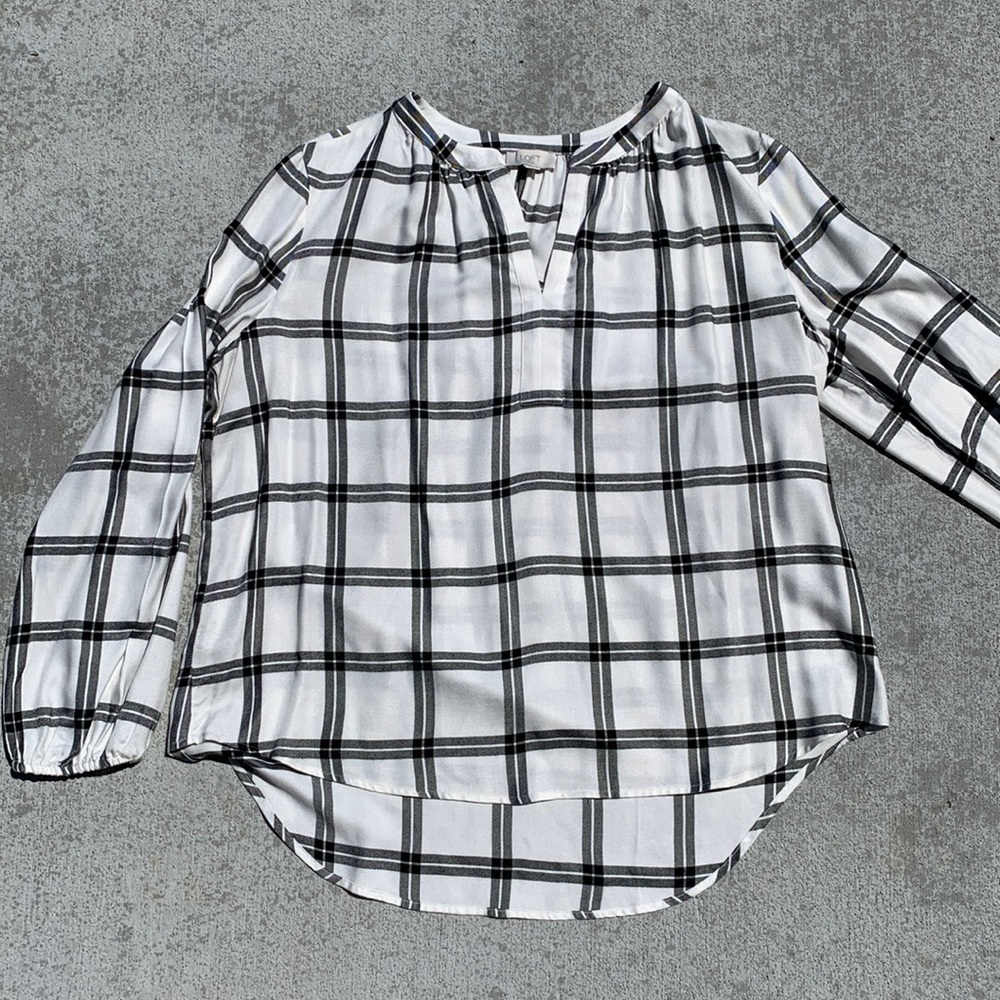 LOFT Black and White Plaid